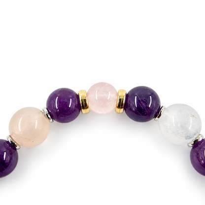 Twilight Garden bracelet side view showing colour interplay