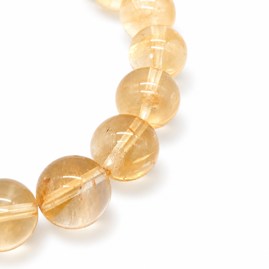 Brazilian citrine bracelet curved on white