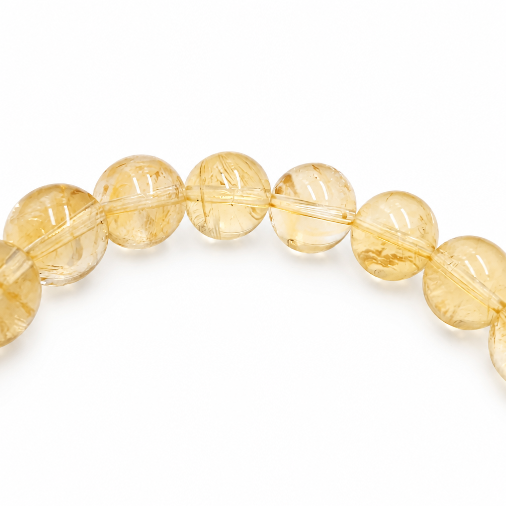 9mm and 10mm natural citrine beads compared