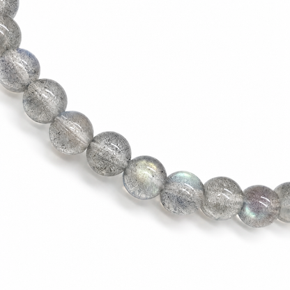Labradorite layering bracelet curved on white