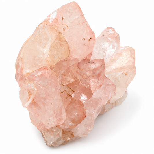 Himalayan Pink Samadhi Quartz large cluster showing exceptional translucency