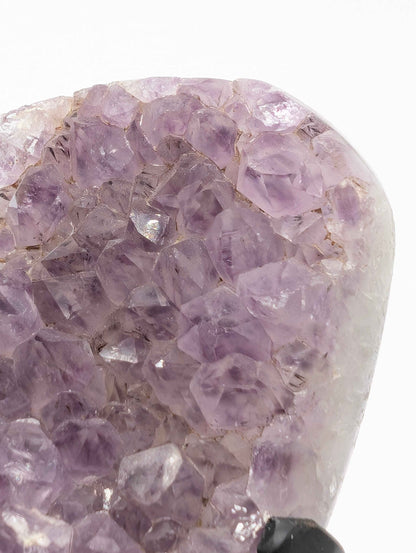Top view of the lavender amethyst spire showing plump druzy point formation