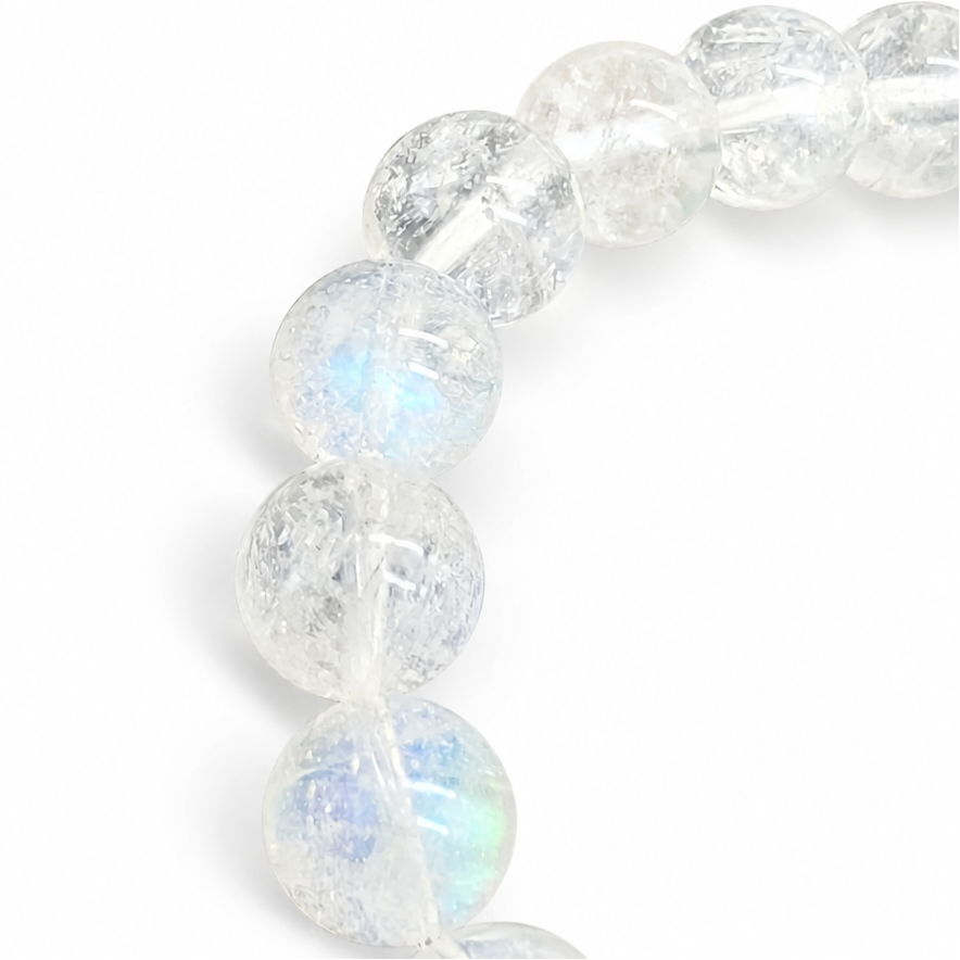 HG Madagascar Moonstone bracelet worn on the wrist showing vivid blue shift in natural light
