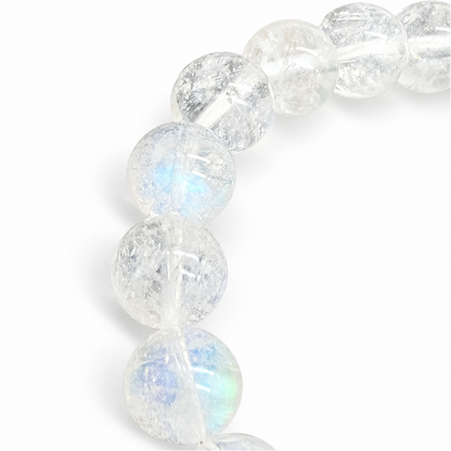 HG Madagascar Moonstone bracelet worn on the wrist showing vivid blue shift in natural light