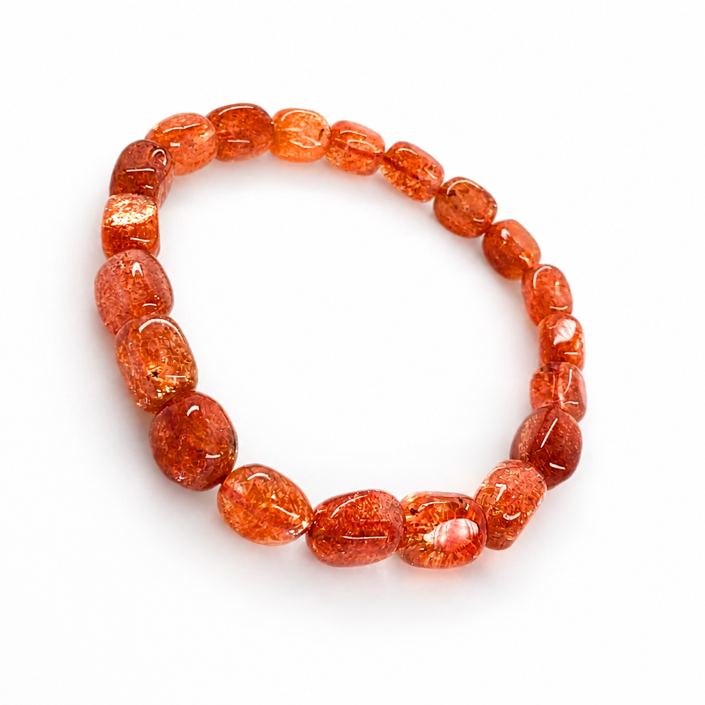 Sunstone bracelet on a white background