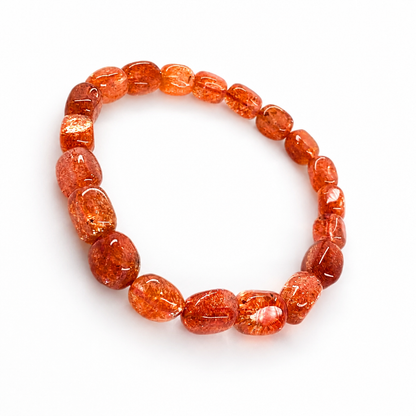 Sunstone bracelet on a white background