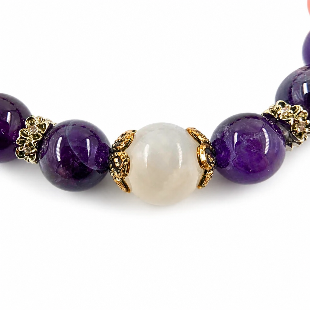 Twilight Garden multi-stone bracelet full circle on white