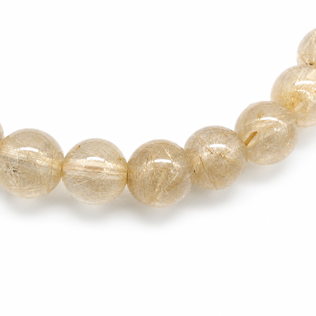 Handmade golden rutilated quartz bracelet by Aura Lune