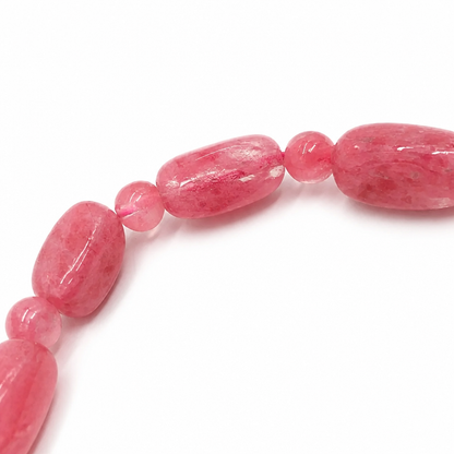 Handmade rhodonite freeform bracelet by Aura Lune