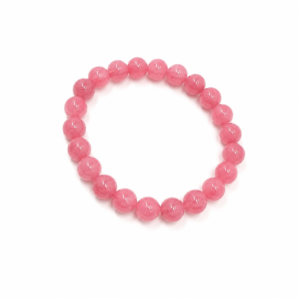 High-grade rhodonite statement bracelet on white
