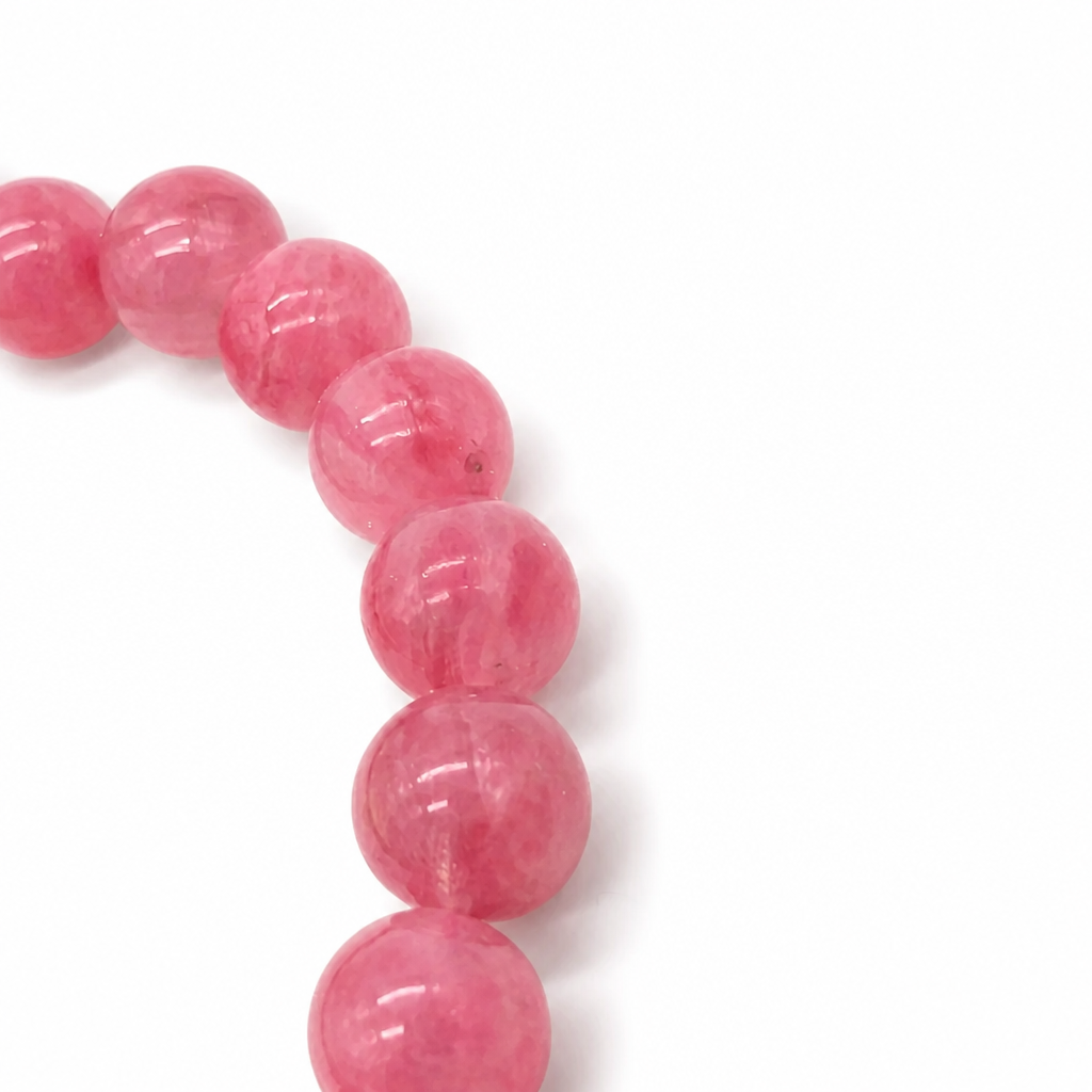 Handmade high-grade rhodonite bracelet by Aura Lune