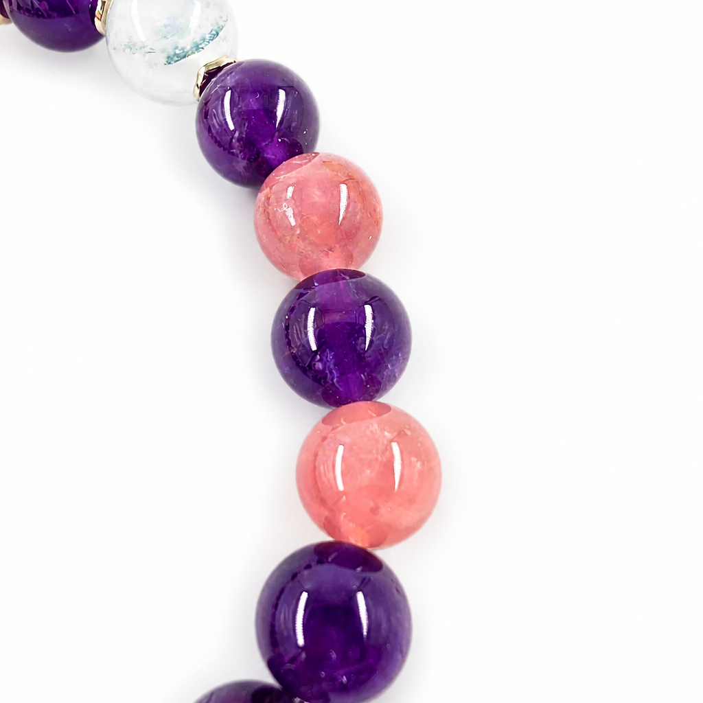 Twilight Garden crystal bracelet flat-lay, top view