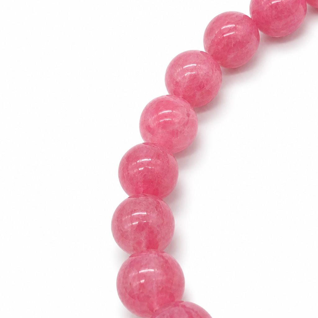 High-grade rhodonite bracelet curved on white