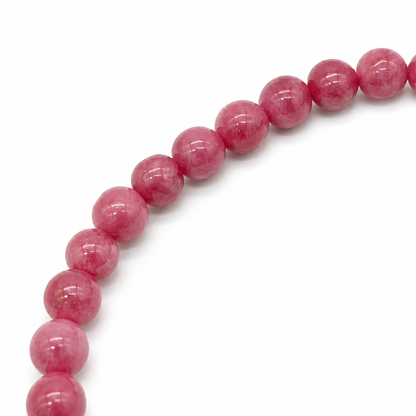 Rhodonite bracelet curved on white