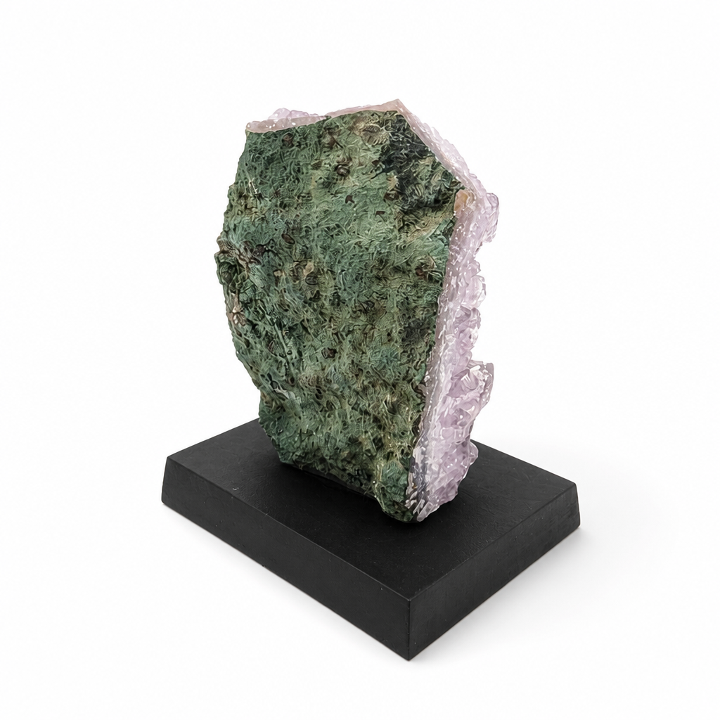 Top view of the violet peak amethyst spire showing dense peak crystal formation
