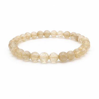 Golden rutilated quartz bracelet with Venus hair needles
